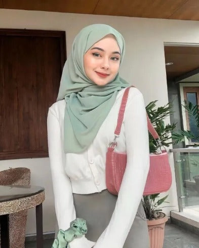 Elegant plain chiffon georgette hijab scarf for women, girls.