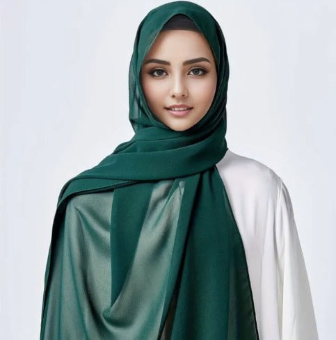 Luxury chiffon georgette hijab, lightweight, elegant drape for girls/women.