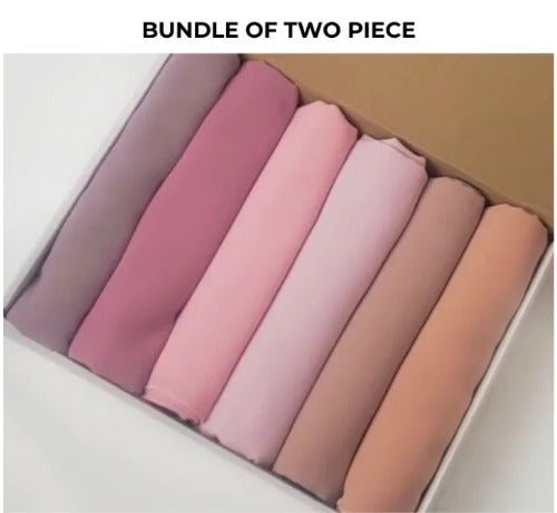 Silk Sensation chiffon georgette hijab bundle, Cotton Candy color, girls/women.