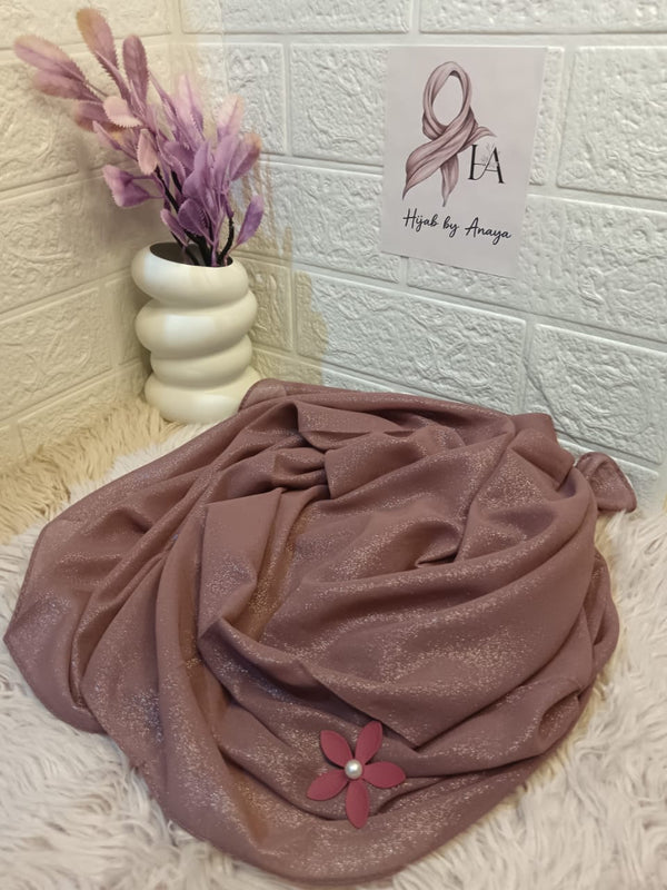 "Add Sparkle to Your Style with Our Fancy Shining Georgette Hijab – Perfect for Parties & Special Occasions