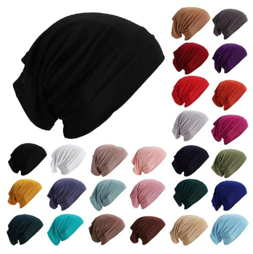 Pack of 10 plain hijab caps, stylish, tube underscarves for girls.