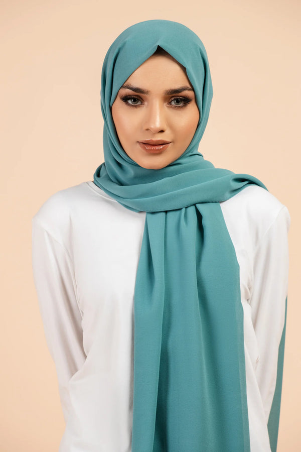 Simple Georgette Hijab ( Peacock )